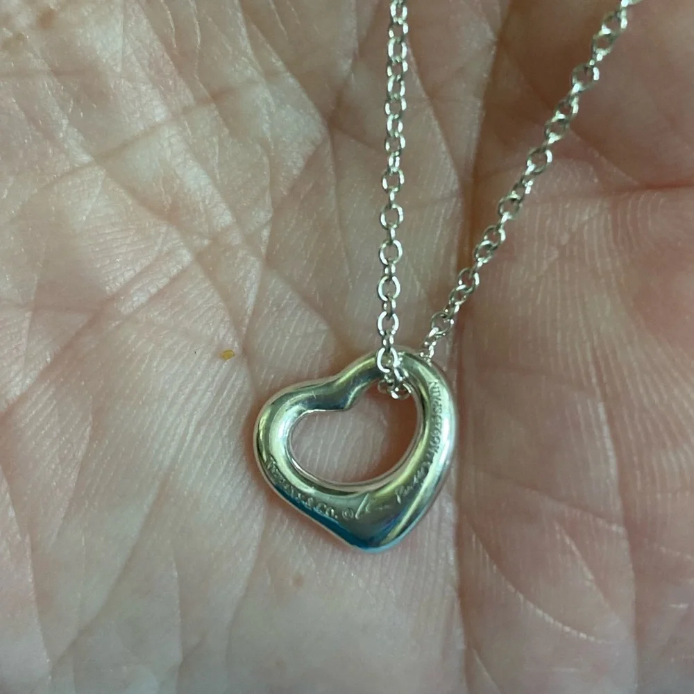 Tiffany & Co. Sterling Open Heart Necklace - Picture 5 of 11